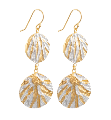 Aretes Doble Medusa Bitono